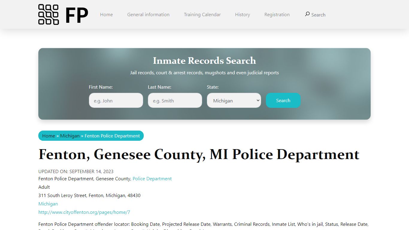 Fenton, MI Police - City Jail Inmates, Arrests